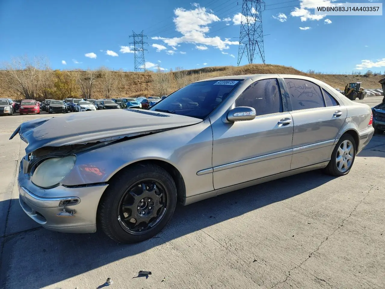 WDBNG83J14A403357 2004 Mercedes-Benz S 430 4Matic