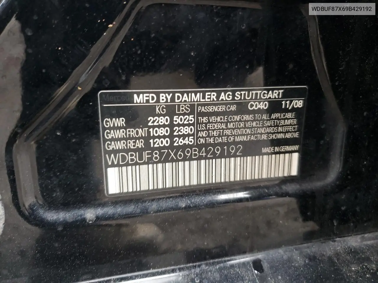 WDBUF87X69B429192 2009 Mercedes-Benz E 350 4Matic