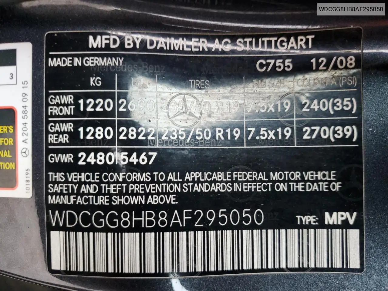 WDCGG8HB8AF295050 2010 Mercedes-Benz Glk 350 4Matic