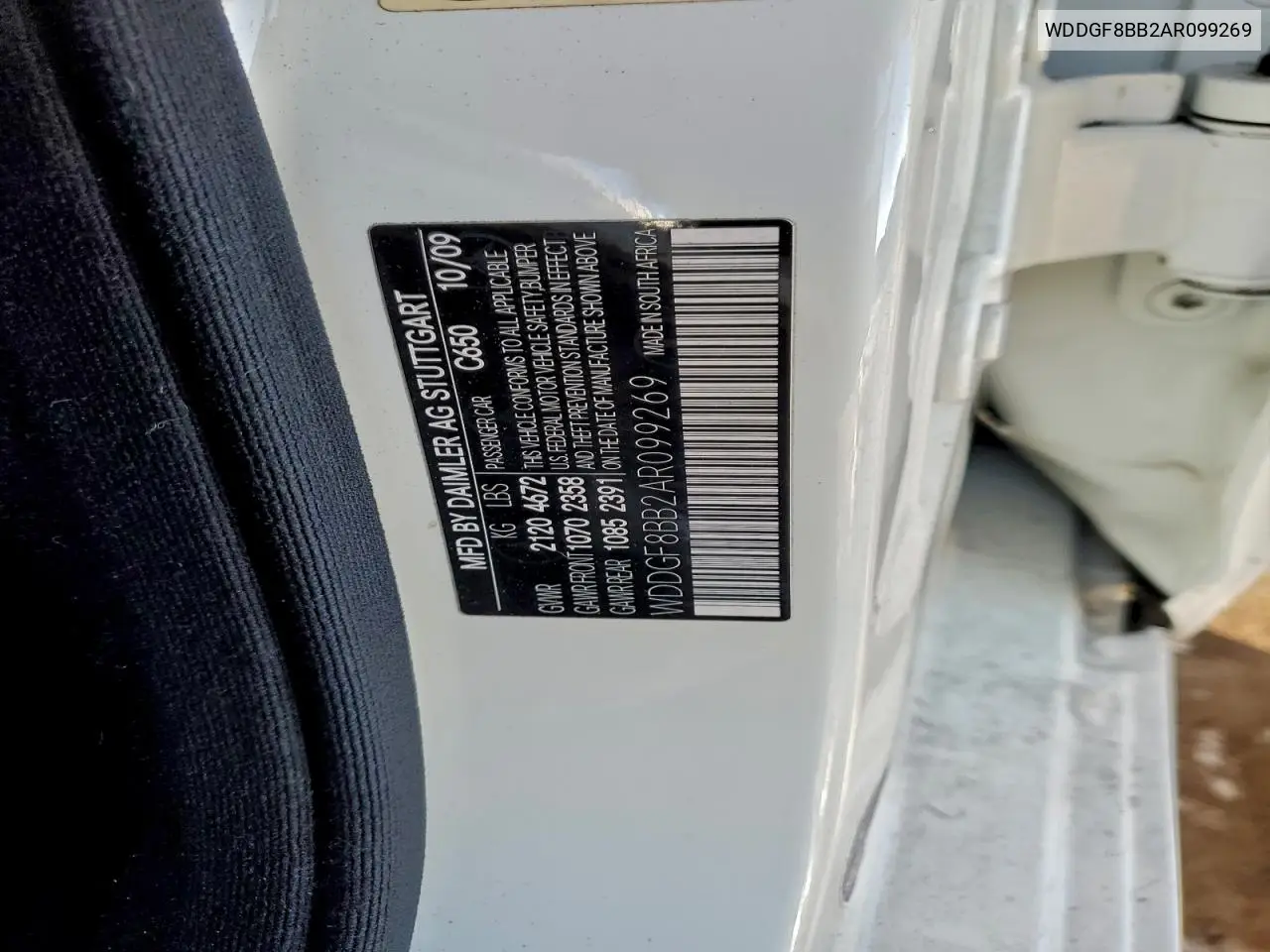 WDDGF8BB2AR099269 2010 Mercedes-Benz C 300 4Matic
