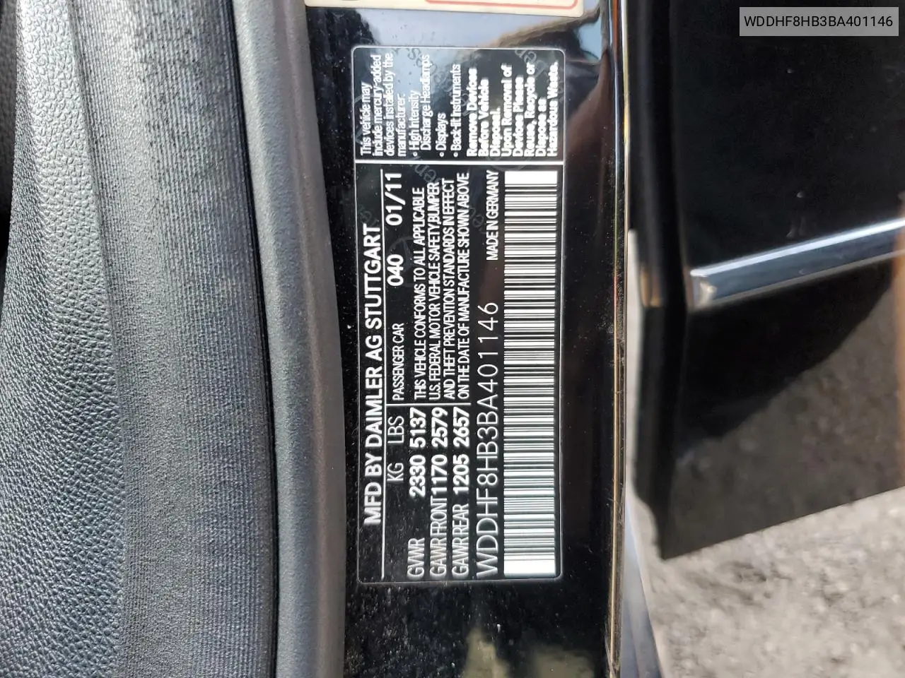 WDDHF8HB3BA401146 2011 Mercedes-Benz E 350 4Matic