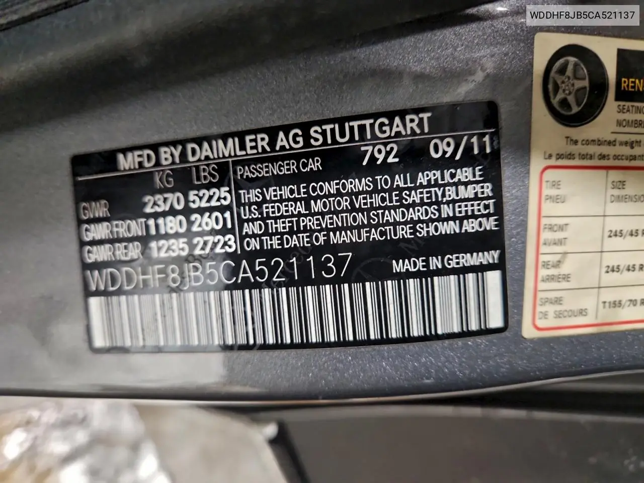 WDDHF8JB5CA521137 2012 Mercedes-Benz E 350 4Matic