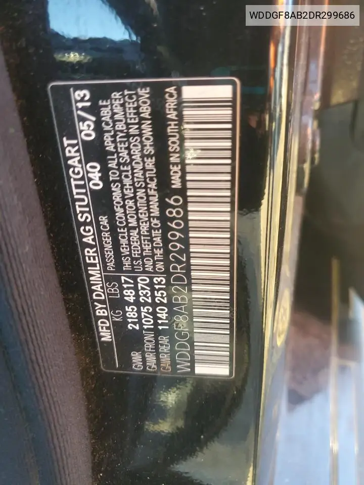 WDDGF8AB2DR299686 2013 Mercedes-Benz C 300 4Matic