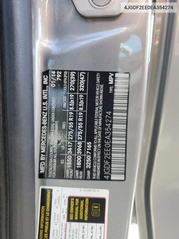 4JGDF2EE0EA354274 2014 Mercedes-Benz Gl 350 Bluetec