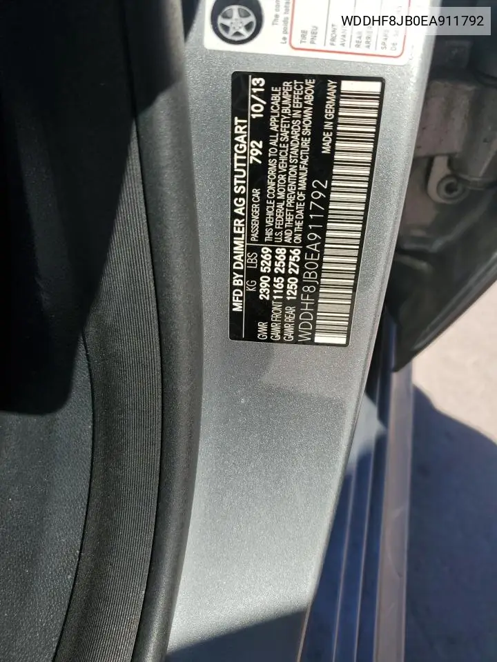 WDDHF8JB0EA911792 2014 Mercedes-Benz E 350 4Matic