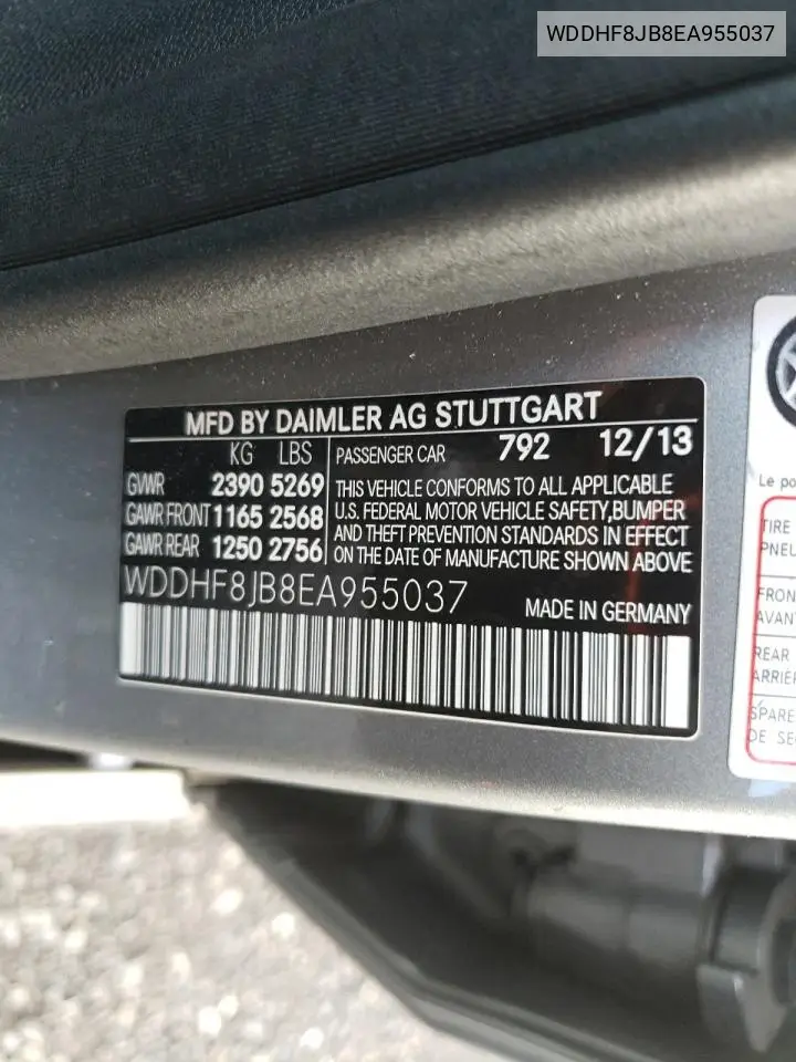 WDDHF8JB8EA955037 2014 Mercedes-Benz E 350 4Matic