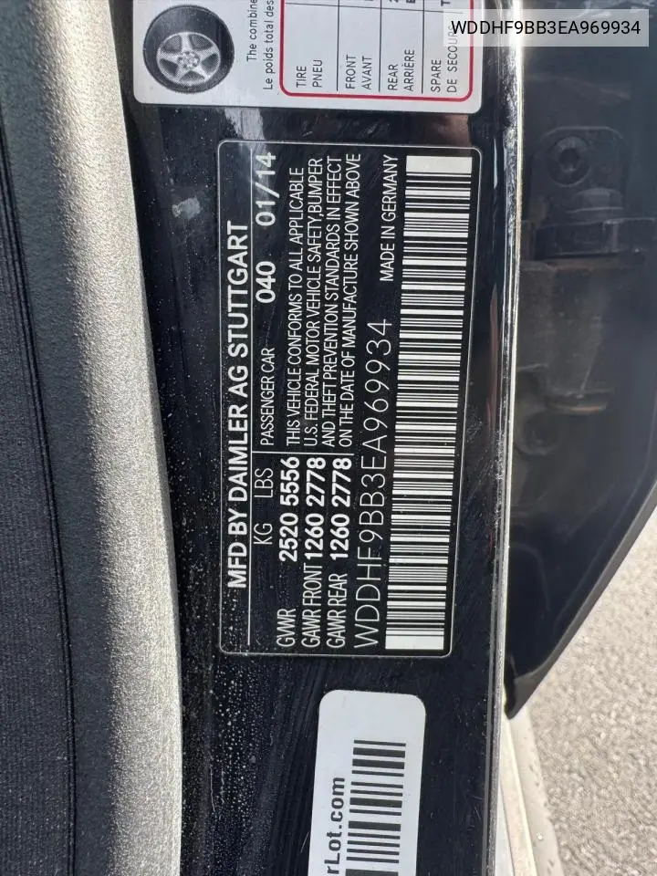 WDDHF9BB3EA969934 2014 Mercedes-Benz E 550 4Matic