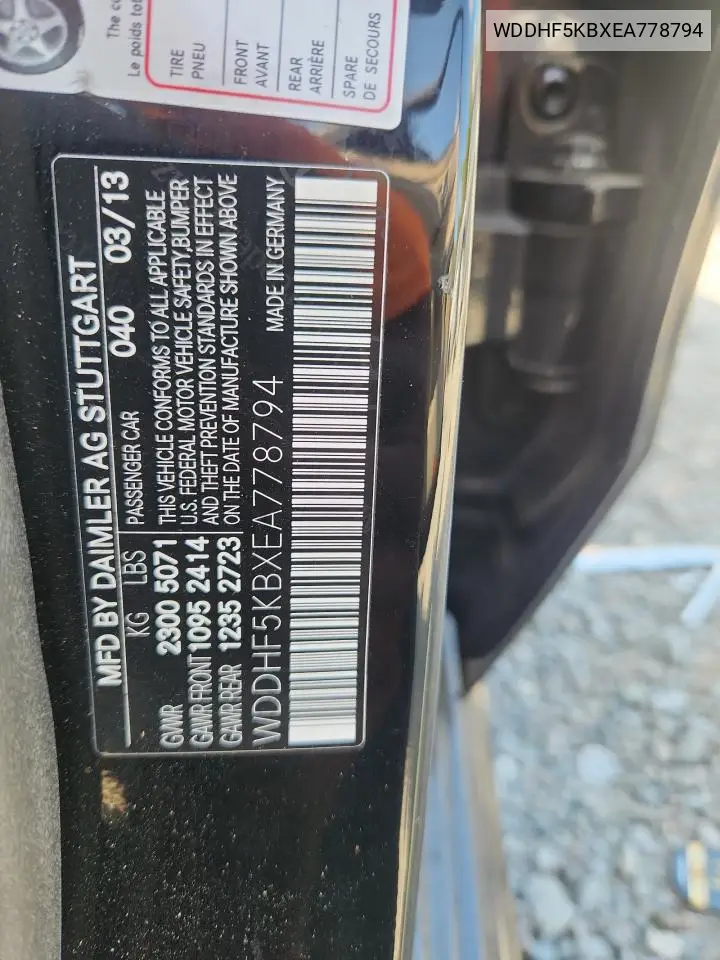 WDDHF5KBXEA778794 2014 Mercedes-Benz E 350