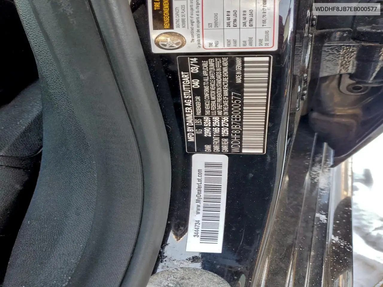 WDDHF8JB7EB000577 2014 Mercedes-Benz E 350 4Matic