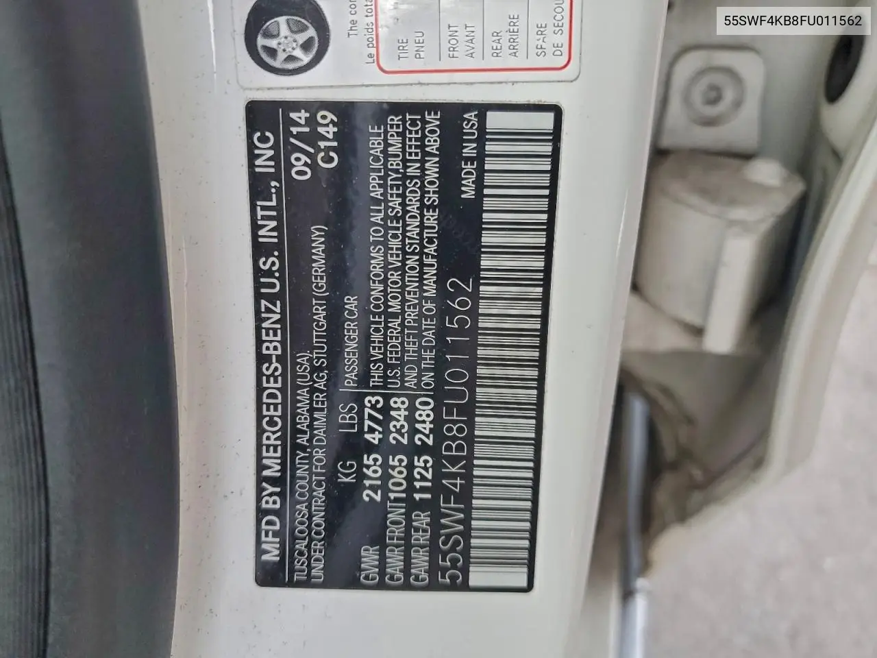 55SWF4KB8FU011562 2015 Mercedes-Benz C 300 4Matic