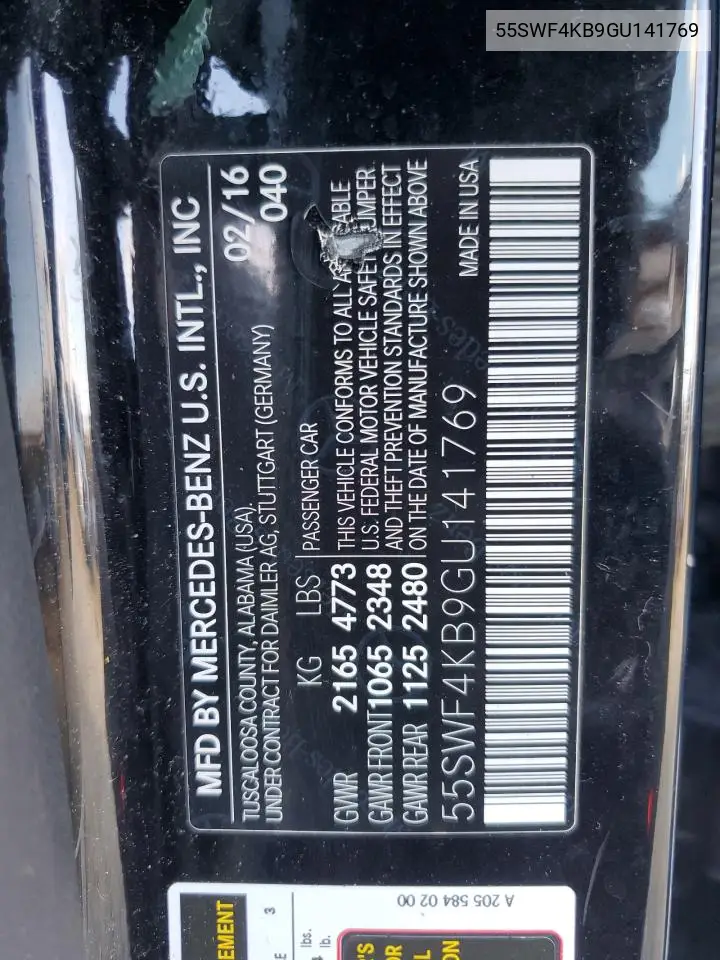 55SWF4KB9GU141769 2016 Mercedes-Benz C 300 4Matic