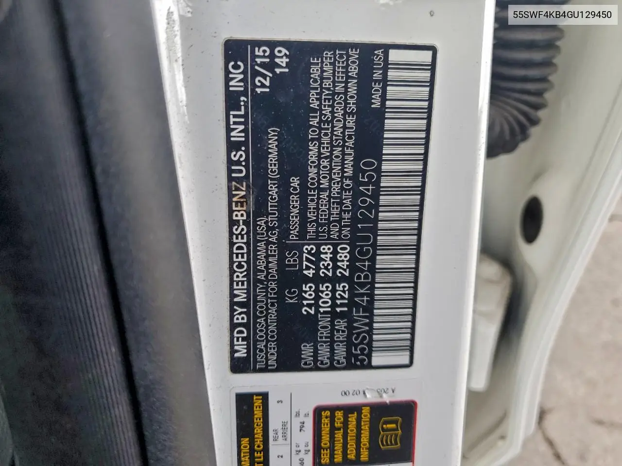 55SWF4KB4GU129450 2016 Mercedes-Benz C 300 4Matic
