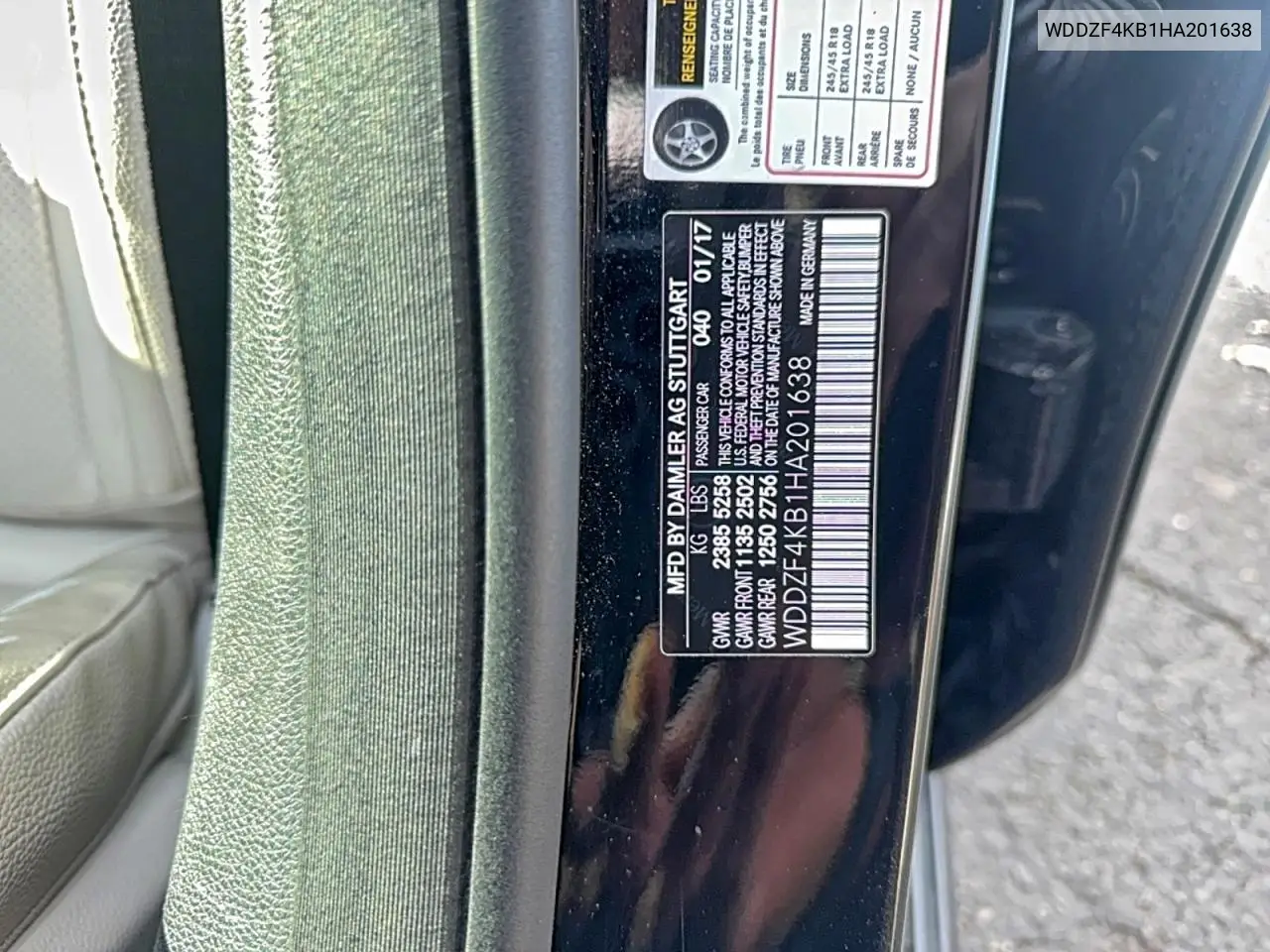 WDDZF4KB1HA201638 2017 Mercedes-Benz E 300 4Matic