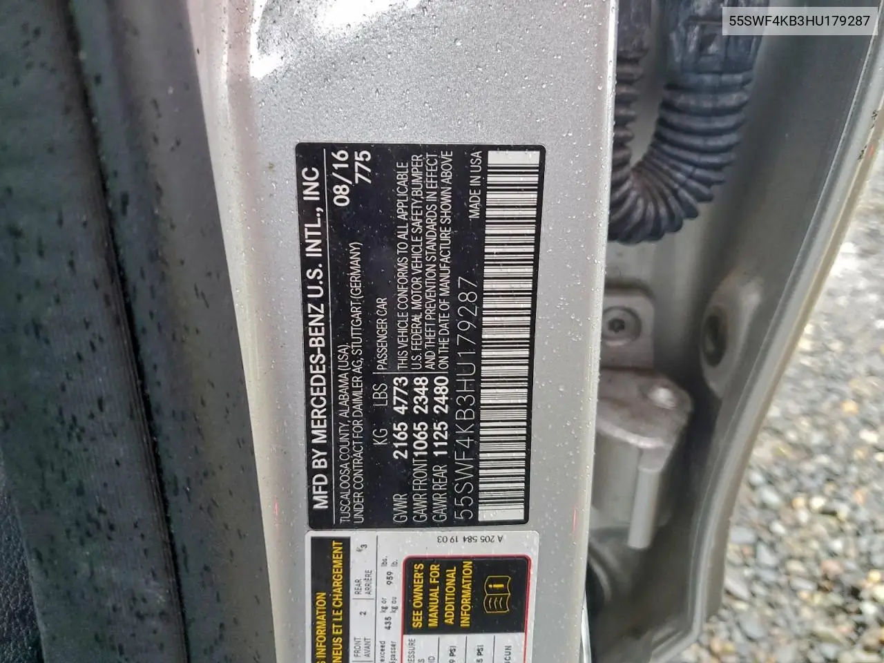 55SWF4KB3HU179287 2017 Mercedes-Benz C 300 4Matic