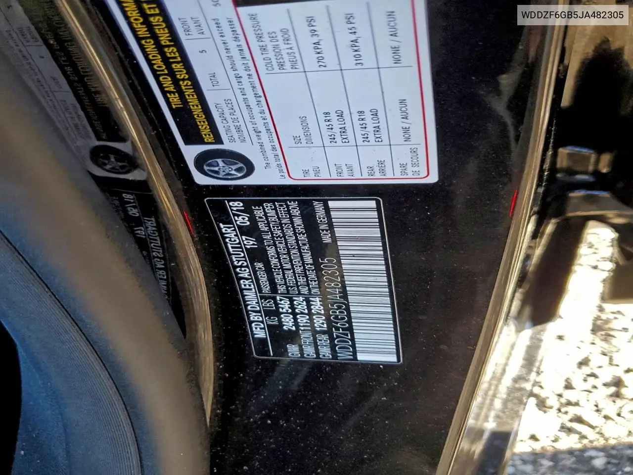 WDDZF6GB5JA482305 2018 Mercedes-Benz E 400 4Matic