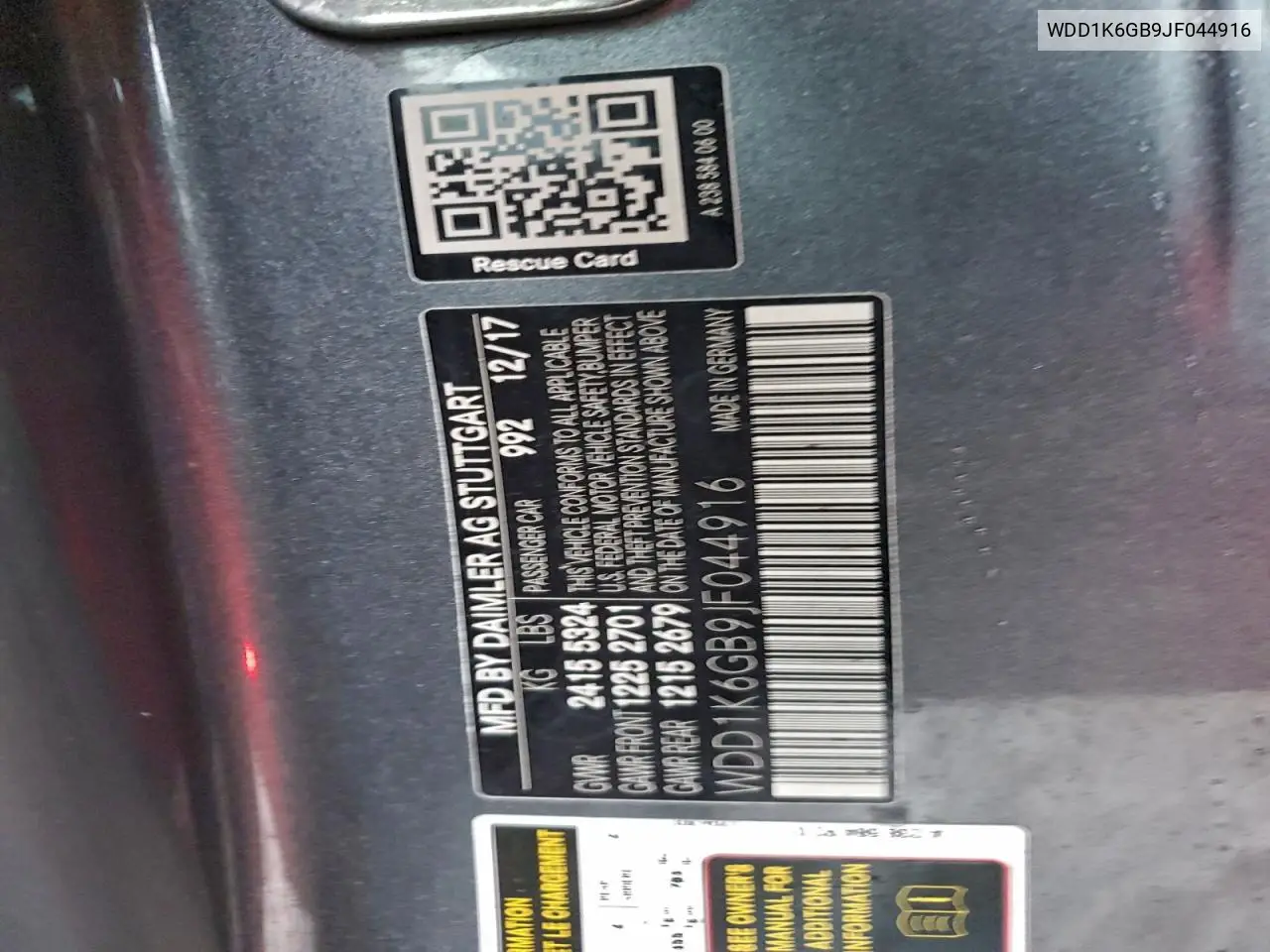 WDD1K6GB9JF044916 2018 Mercedes-Benz E 400 4Matic
