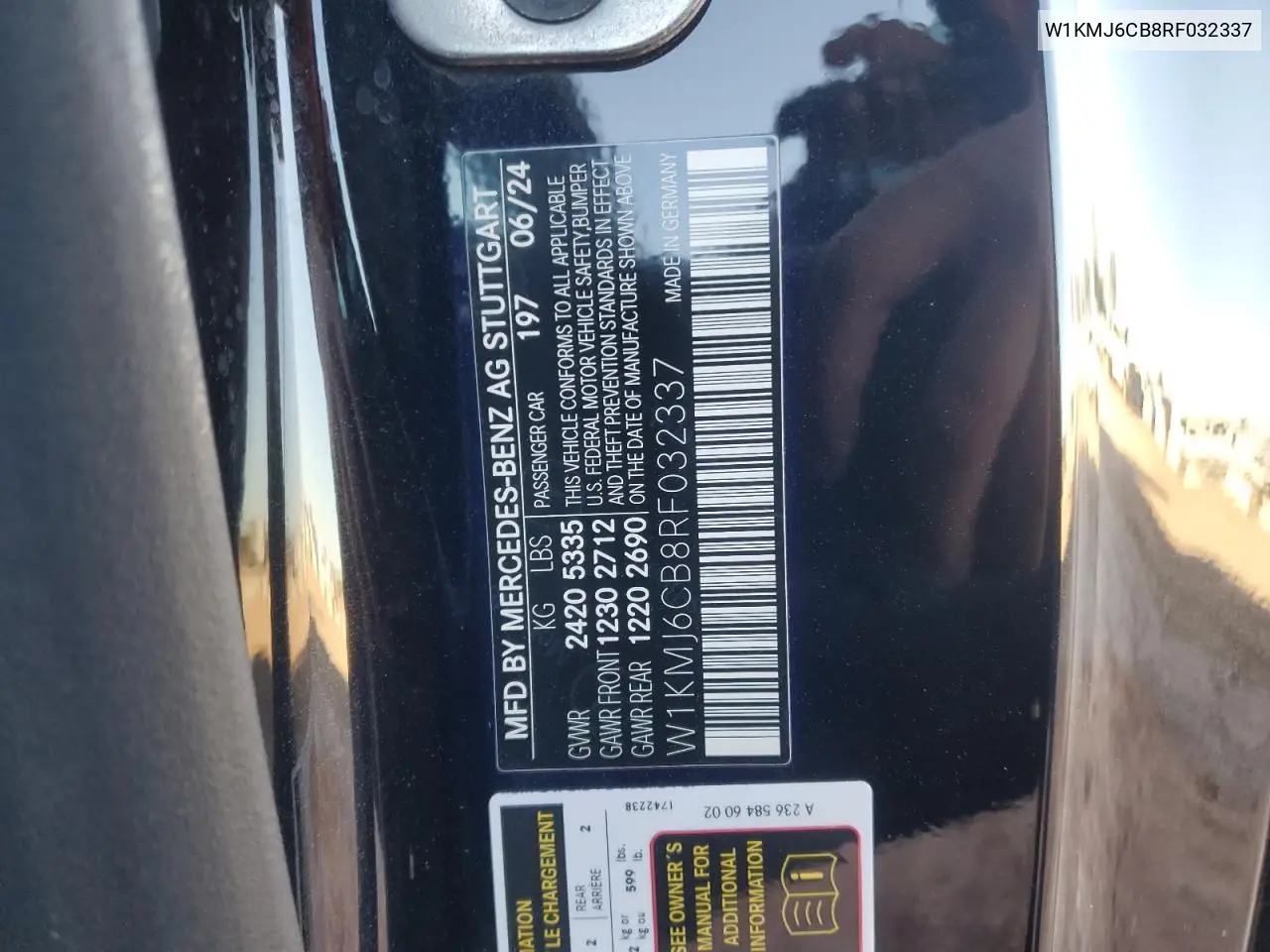 W1KMJ6CB8RF032337 2024 Mercedes-Benz Cle Amg 53 4Matic