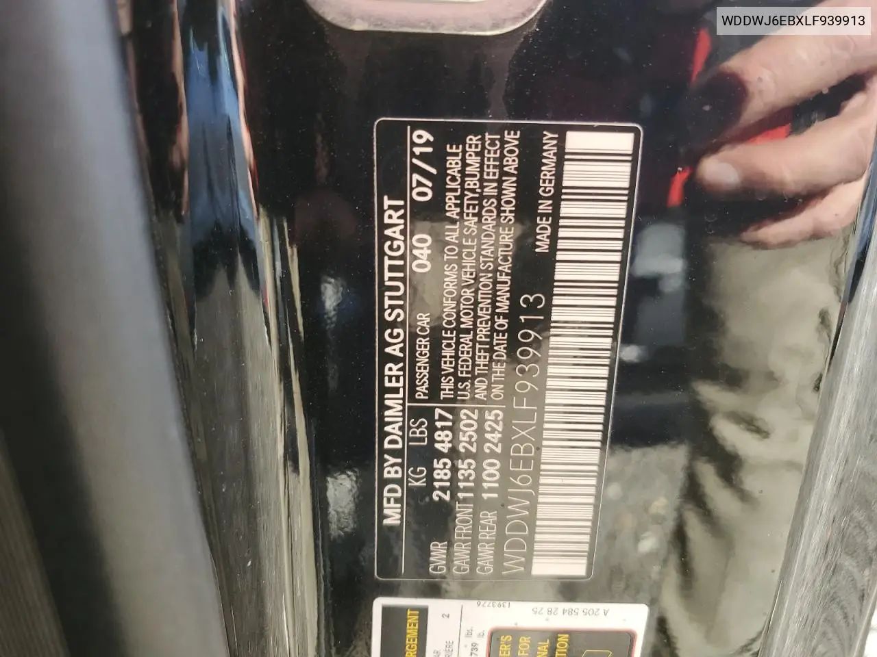 WDDWJ6EBXLF939913 2020 Mercedes-Benz C 43 Amg