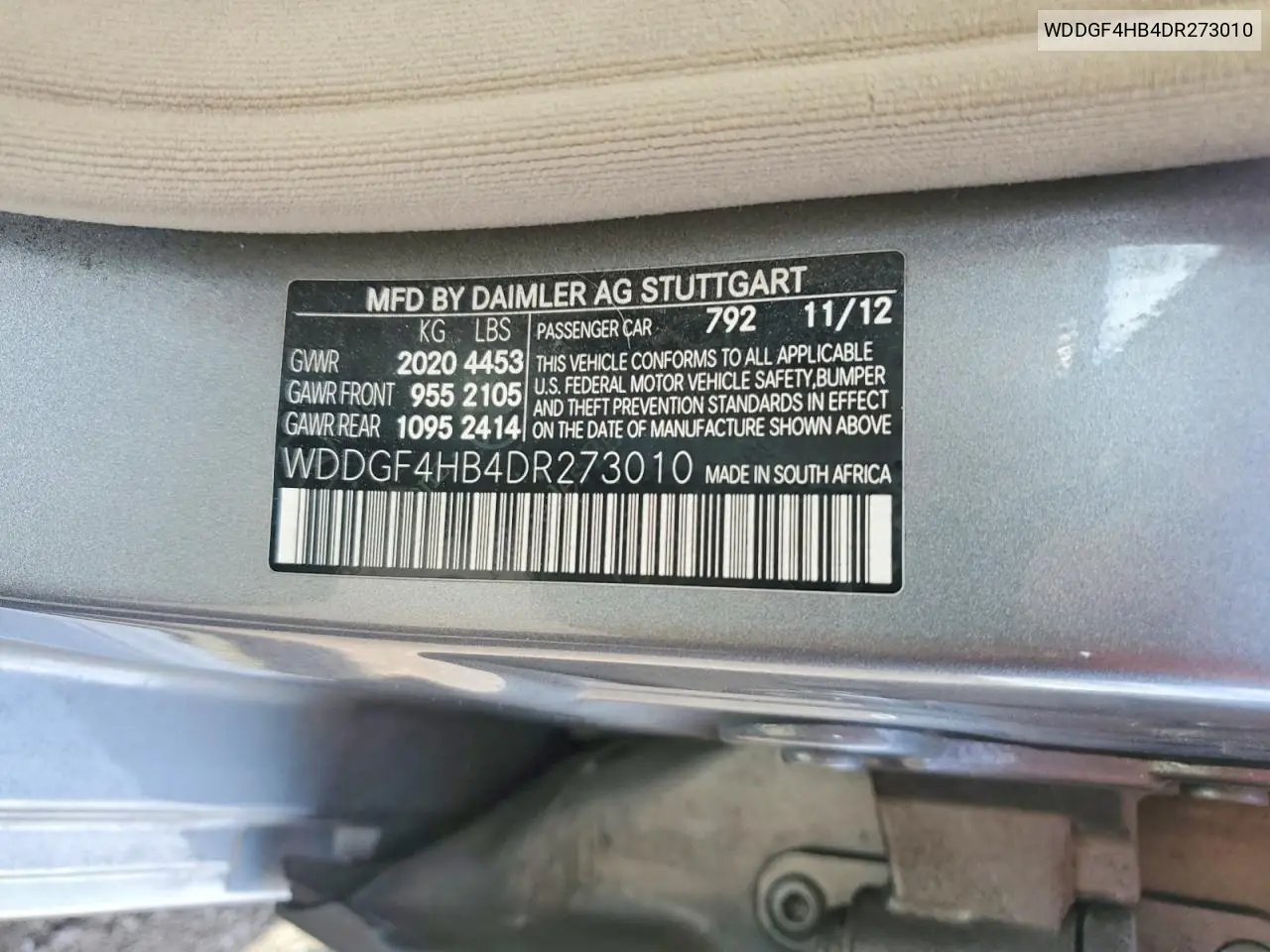 WDDGF4HB4DR273010 2013 Mercedes-Benz C 250