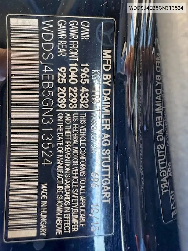 WDDSJ4EB5GN313524 2016 Mercedes-Benz Cla 250