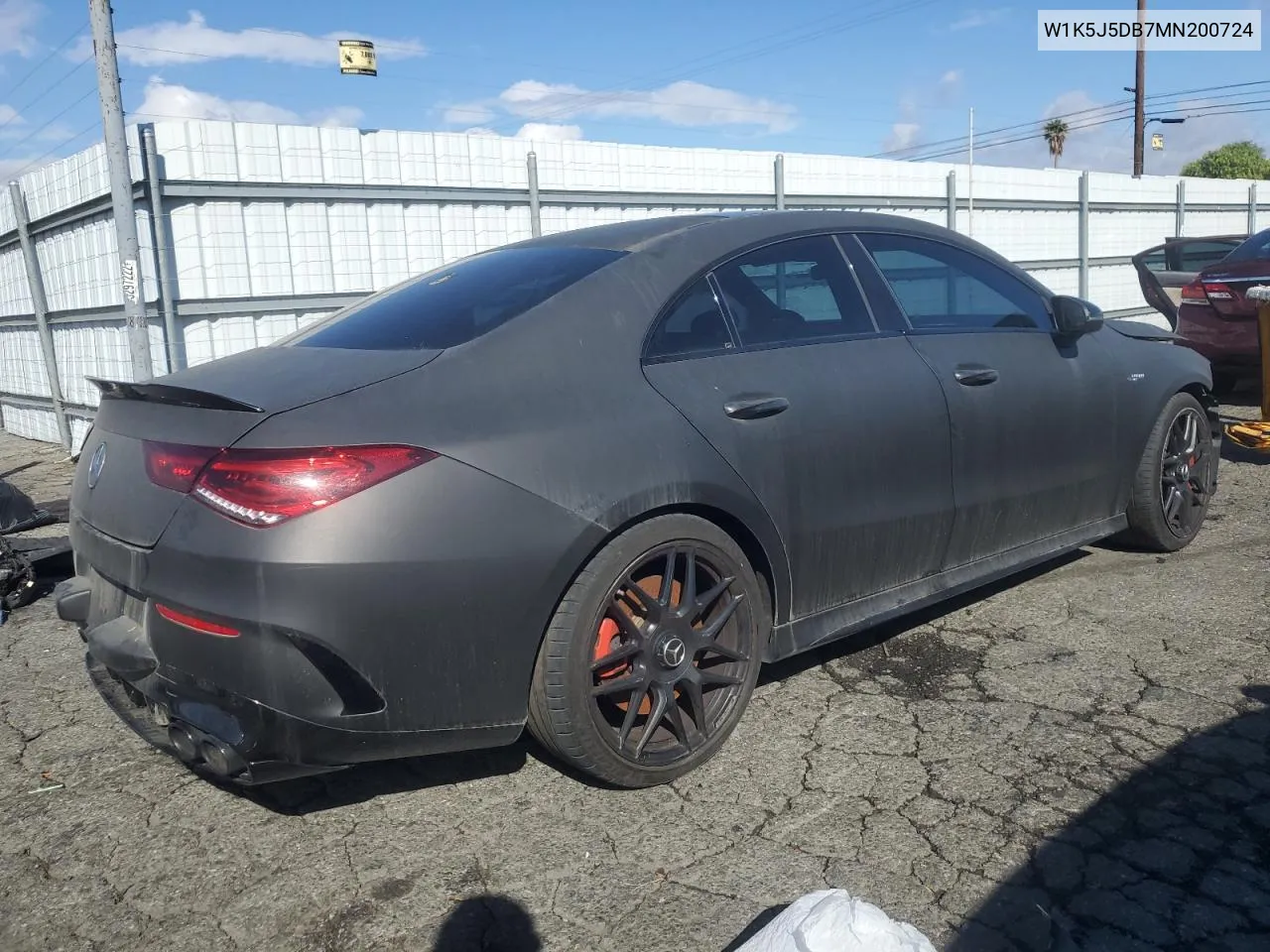 2021 Mercedes-Benz Cla 45 Amg VIN: W1K5J5DB7MN200724 Lot: 42712885