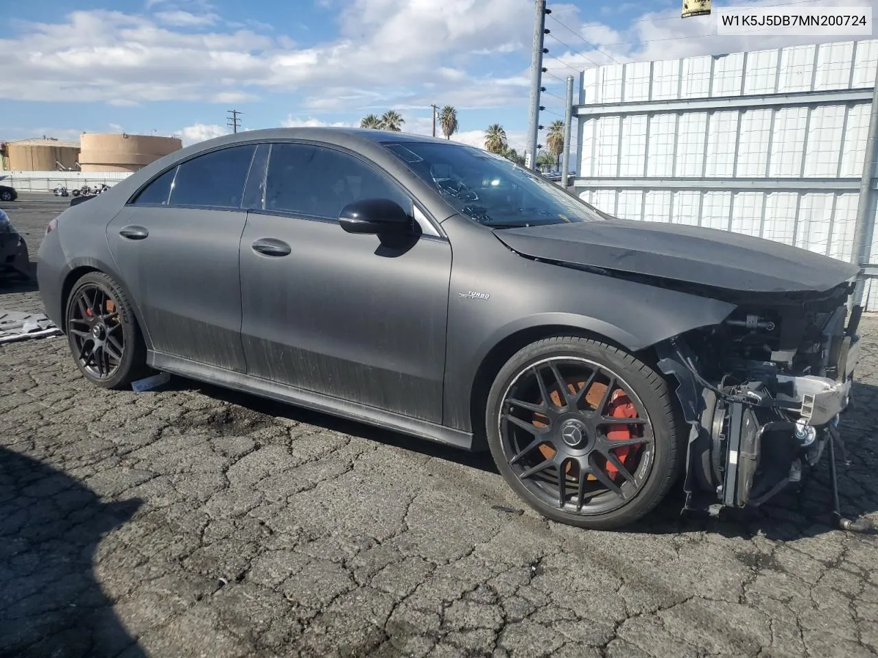 2021 Mercedes-Benz Cla 45 Amg VIN: W1K5J5DB7MN200724 Lot: 42712885