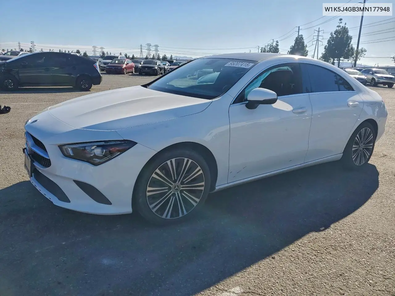 W1K5J4GB3MN177948 2021 Mercedes-Benz Cla 250