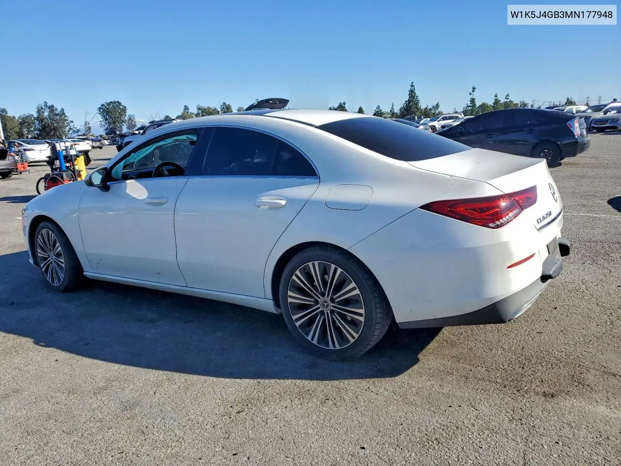 W1K5J4GB3MN177948 2021 Mercedes-Benz Cla 250