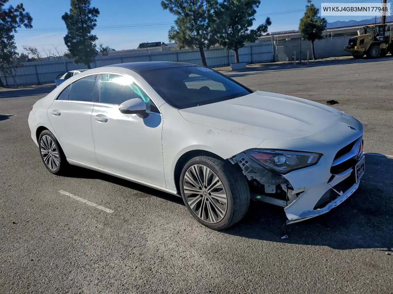 W1K5J4GB3MN177948 2021 Mercedes-Benz Cla 250
