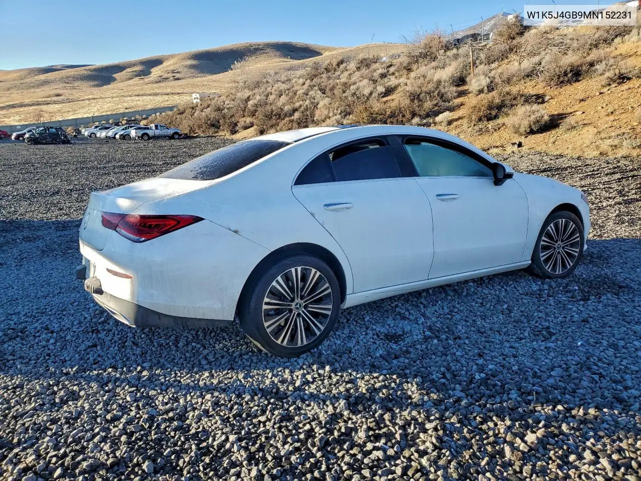 W1K5J4GB9MN152231 2021 Mercedes-Benz Cla 250