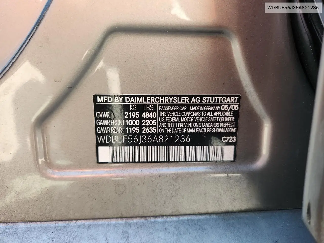 WDBUF56J36A821236 2006 Mercedes-Benz E 350
