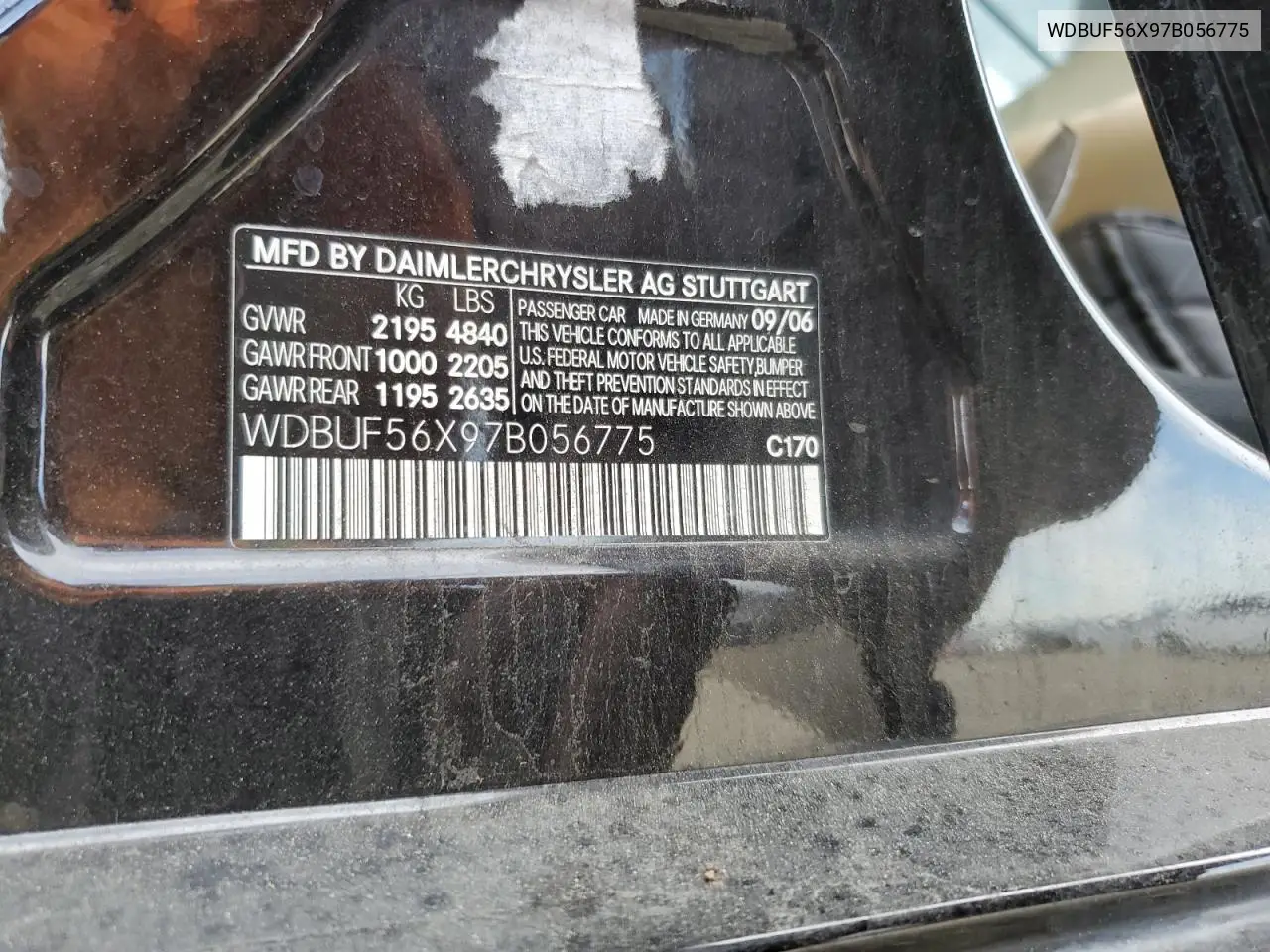 WDBUF56X97B056775 2007 Mercedes-Benz E 350
