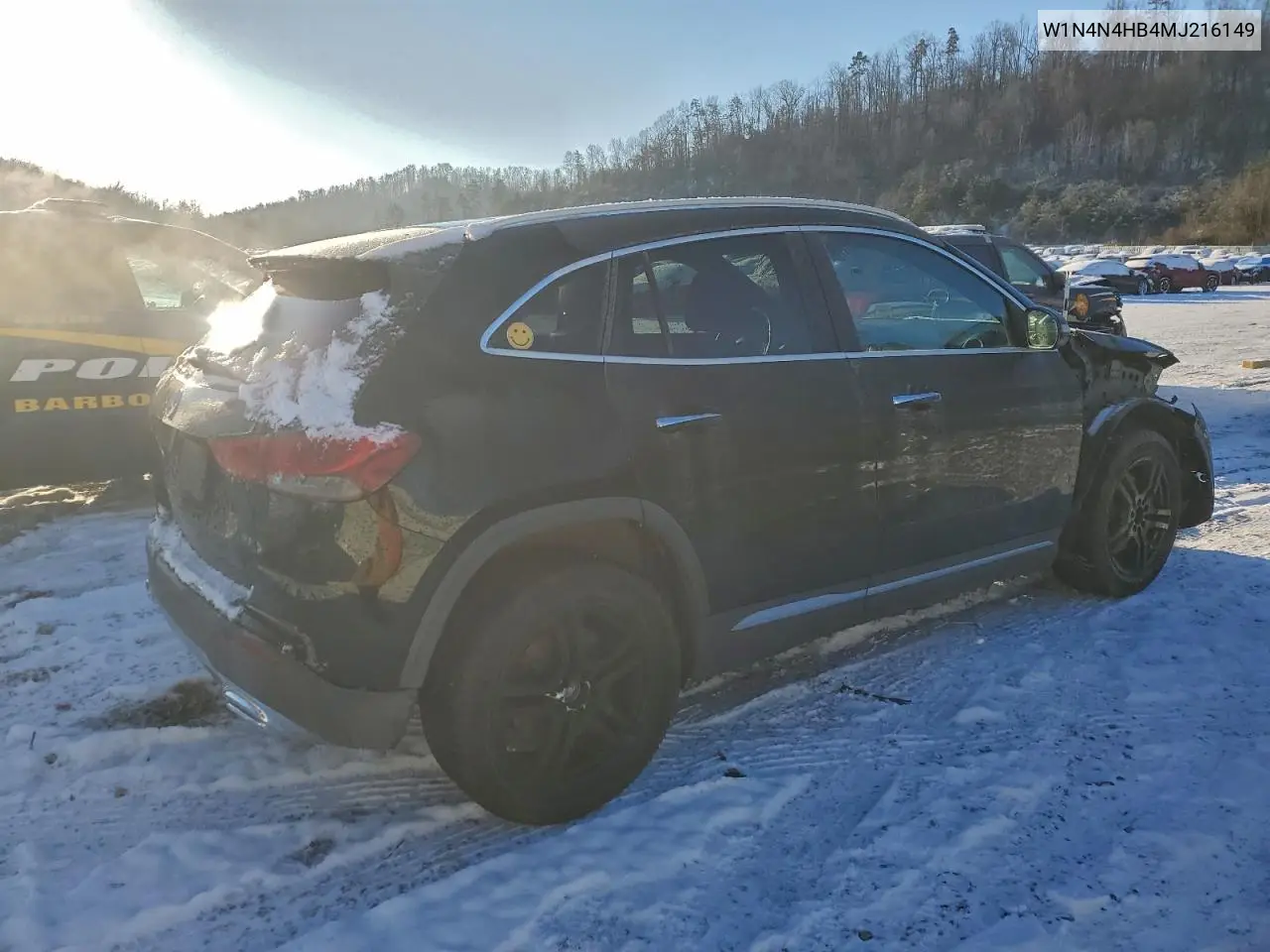 W1N4N4HB4MJ216149 2021 Mercedes-Benz Gla 250 4Matic