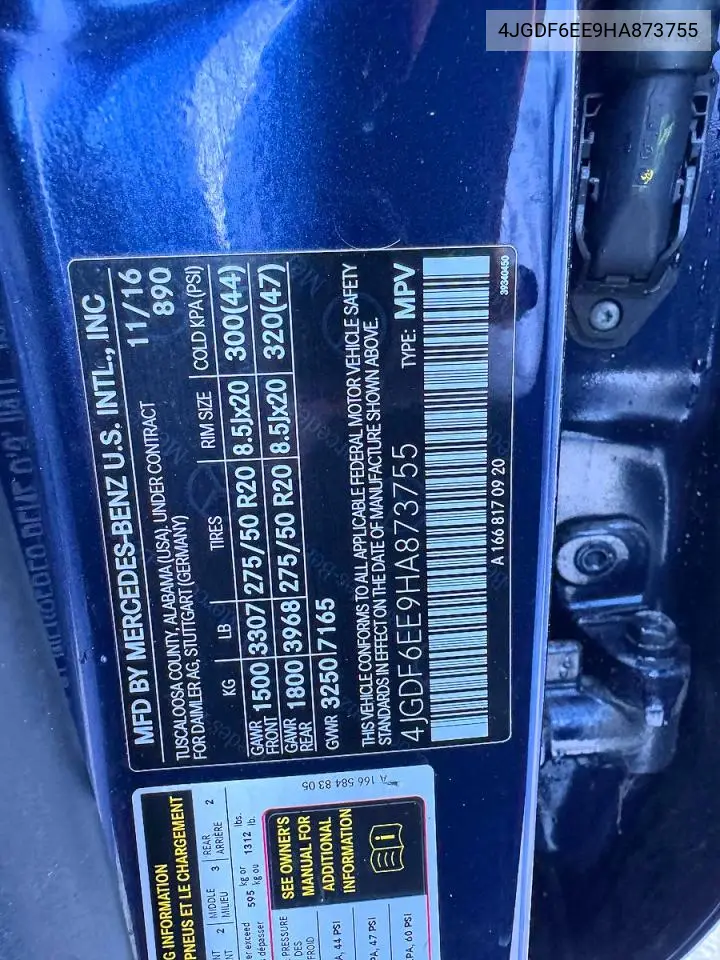 4JGDF6EE9HA873755 2017 Mercedes-Benz Gls 450 4Matic