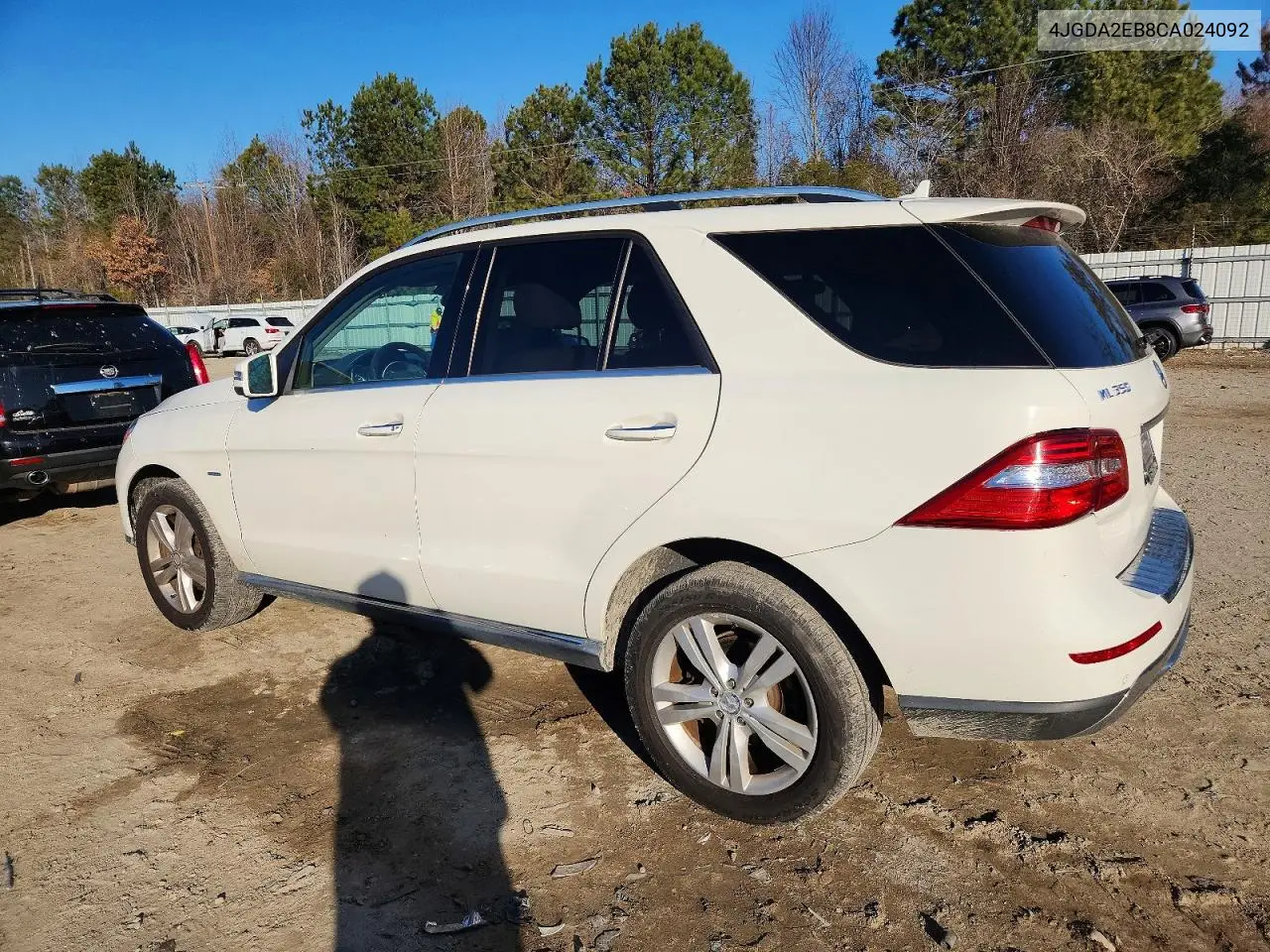 4JGDA2EB8CA024092 2012 Mercedes-Benz Ml 350 Bluetec
