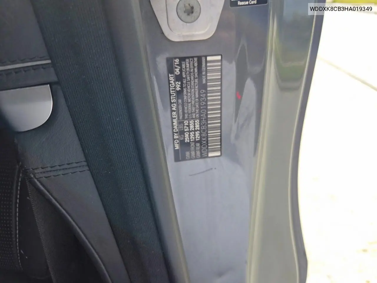 WDDXK8CB3HA019349 2017 Mercedes-Benz S 550