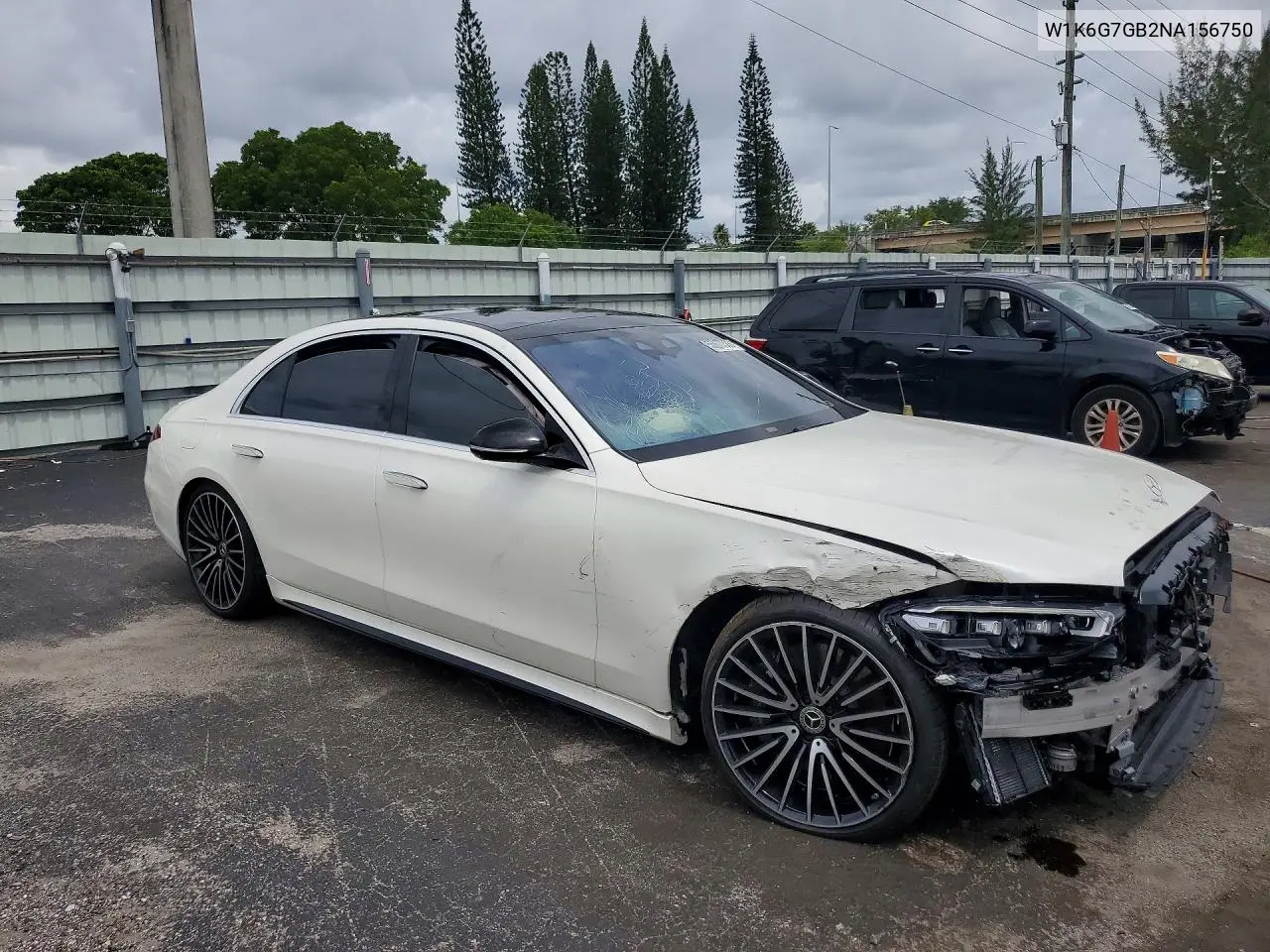 2022 Mercedes-Benz S 580 4Matic VIN: W1K6G7GB2NA156750 Lot: 55870586