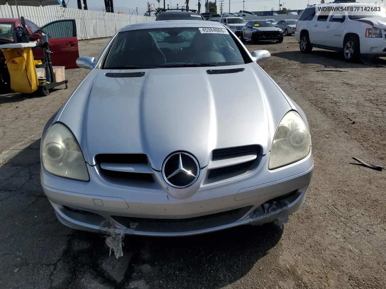 2007 Mercedes-Benz Slk 280 VIN: WDBWK54F87F142683 Lot: 45384065