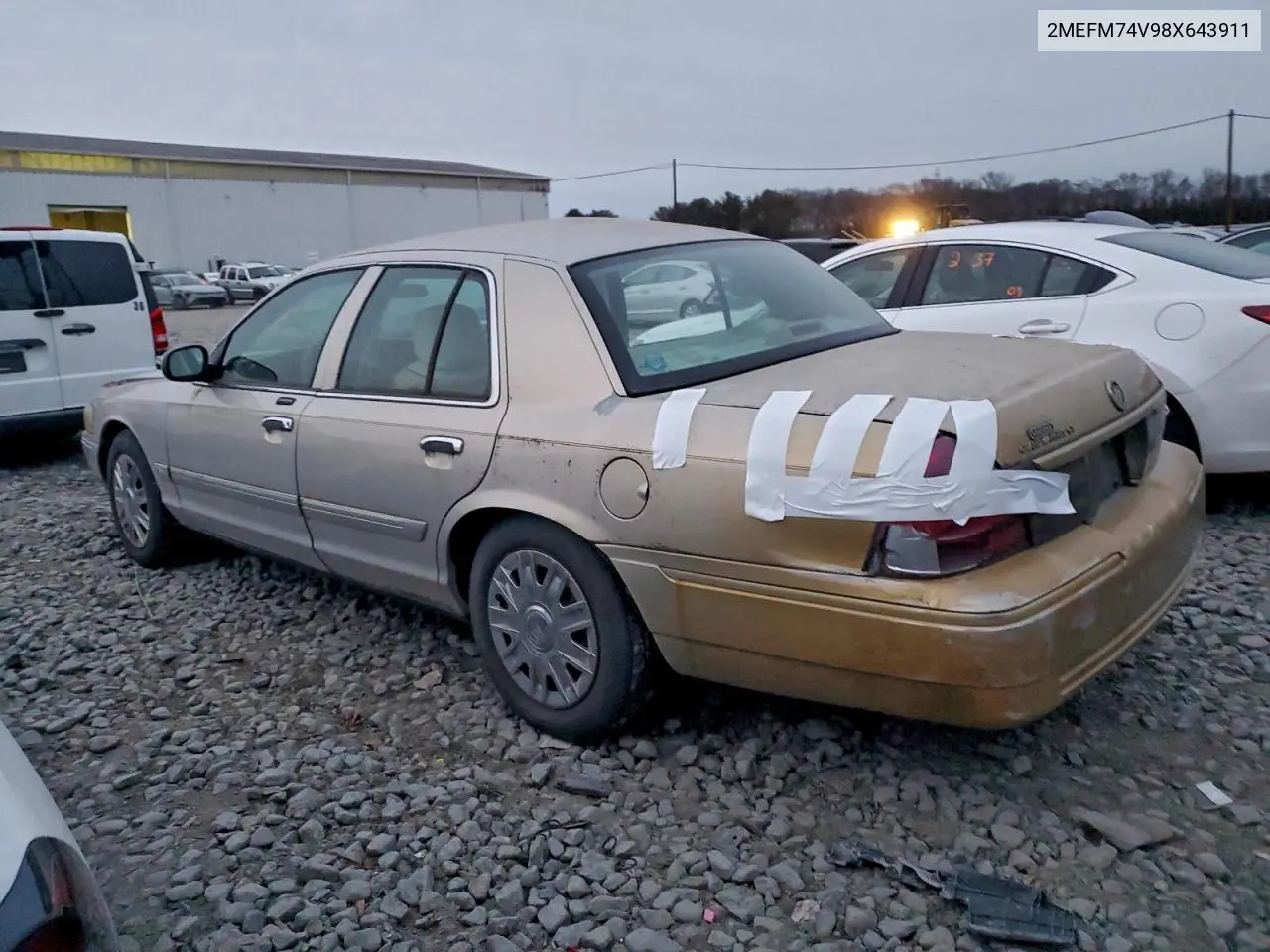 2MEFM74V98X643911 2008 Mercury Grand Marquis Gs