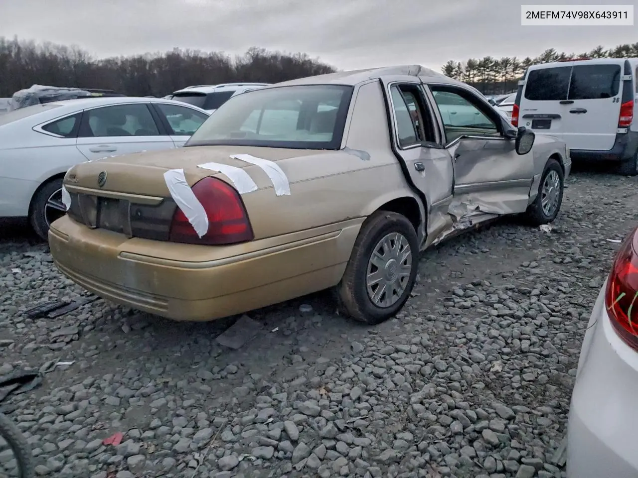 2MEFM74V98X643911 2008 Mercury Grand Marquis Gs