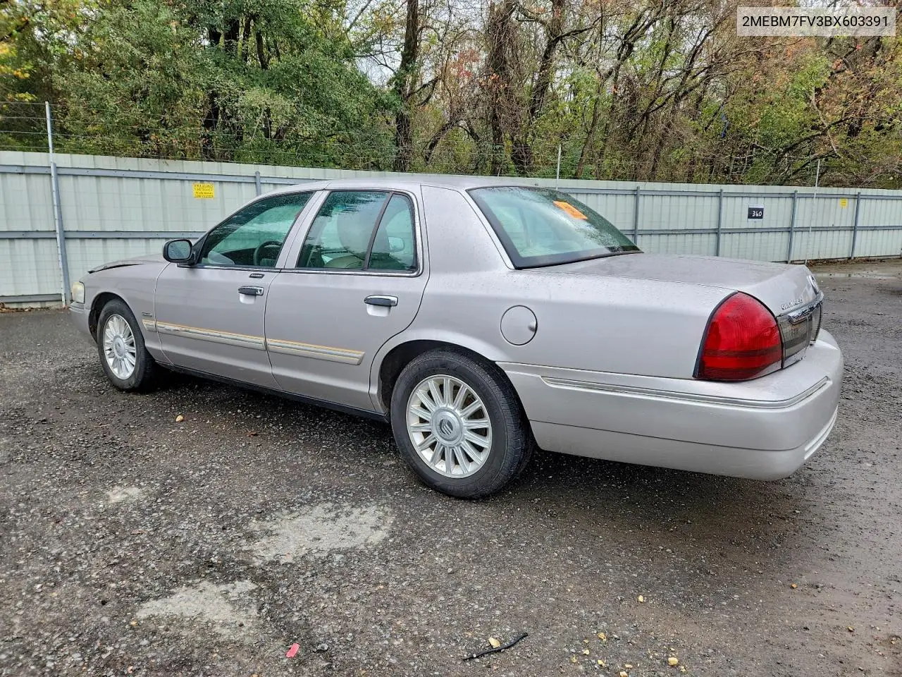 2MEBM7FV3BX603391 2011 Mercury Grand Marquis Ls