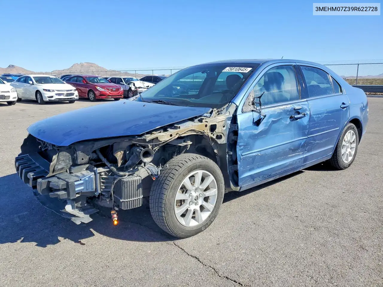2009 Mercury Milan VIN: 3MEHM07Z39R622728 Lot: 75810645