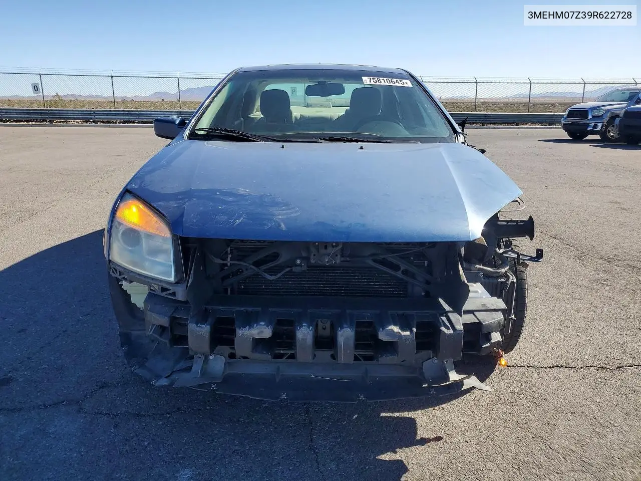 2009 Mercury Milan VIN: 3MEHM07Z39R622728 Lot: 75810645