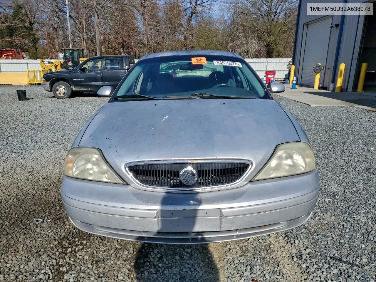 1MEFM50U32A638978 2002 Mercury Sable Gs