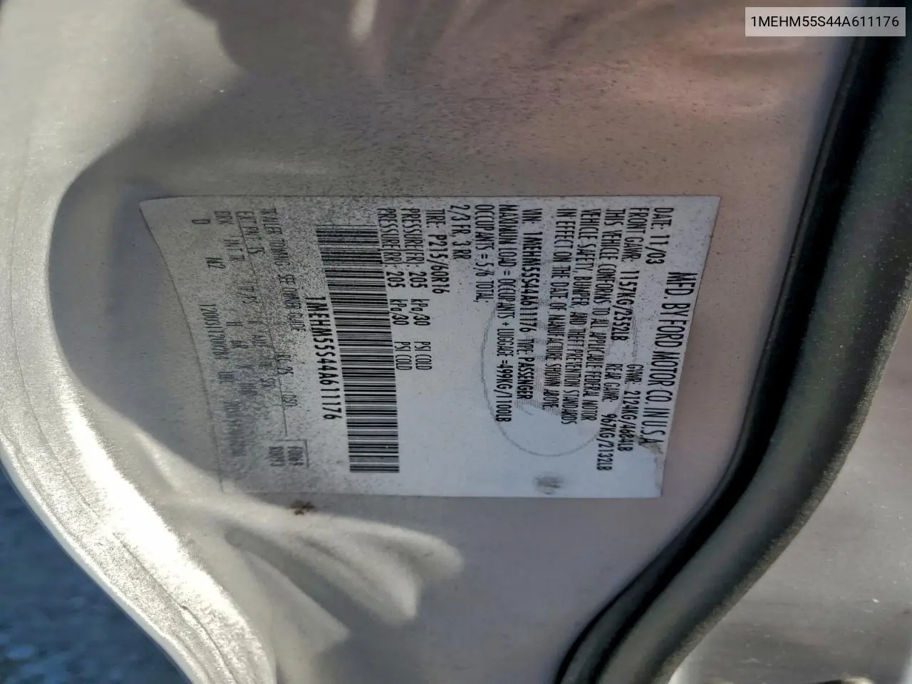 1MEHM55S44A611176 2004 Mercury Sable Ls Premium