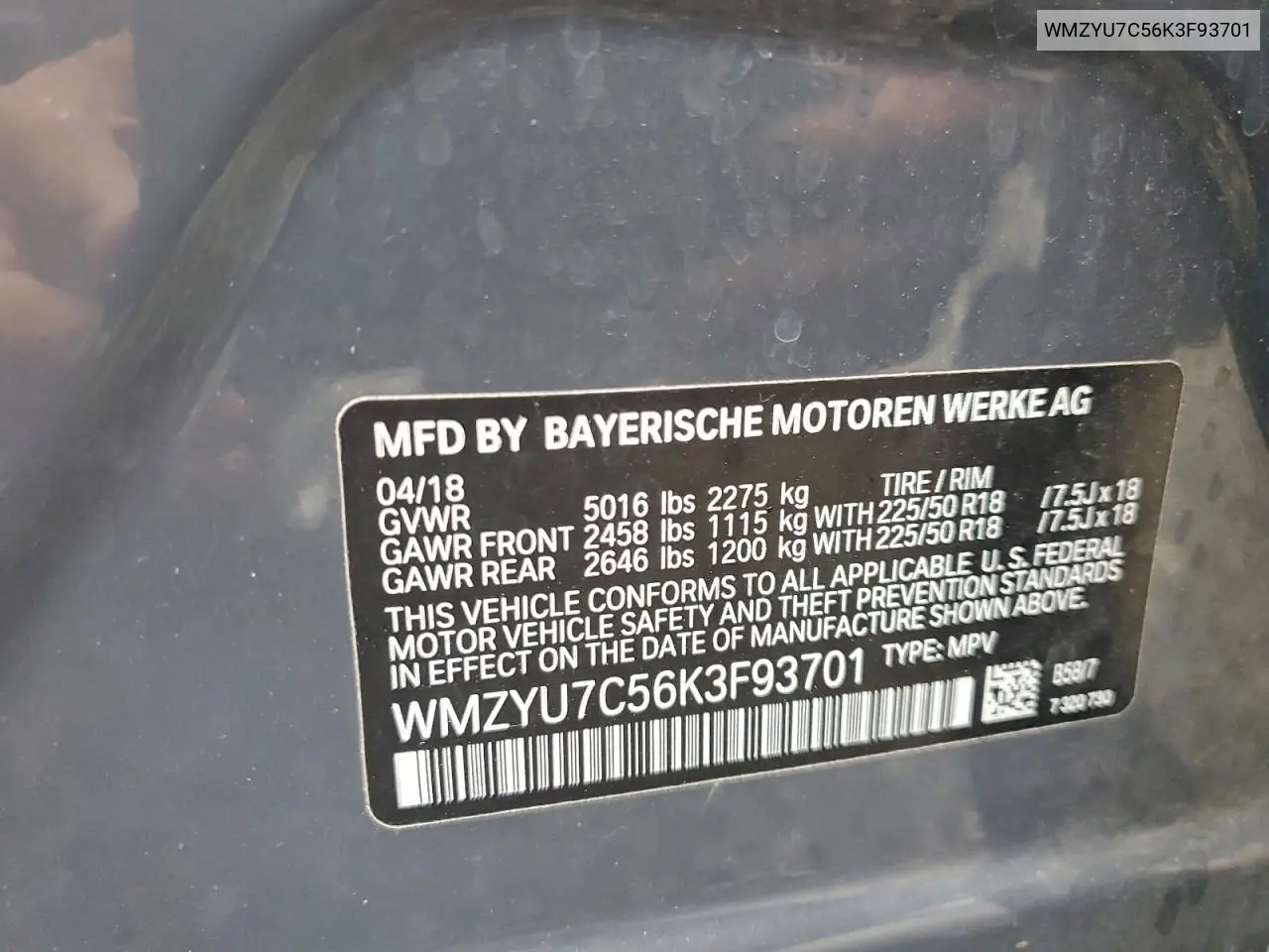 WMZYU7C56K3F93701 2019 Mini Cooper S E Countryman All4