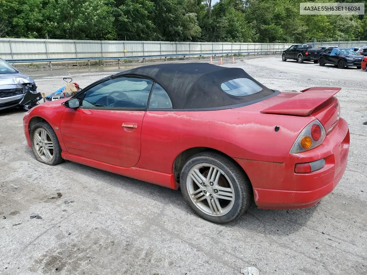 2003 Mitsubishi Eclipse Spyder Gt VIN: 4A3AE55H63E116034 Lot: 65481934