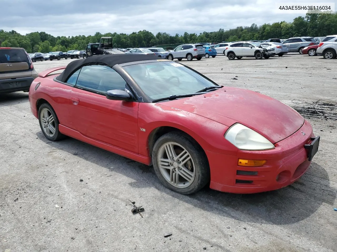 2003 Mitsubishi Eclipse Spyder Gt VIN: 4A3AE55H63E116034 Lot: 65481934