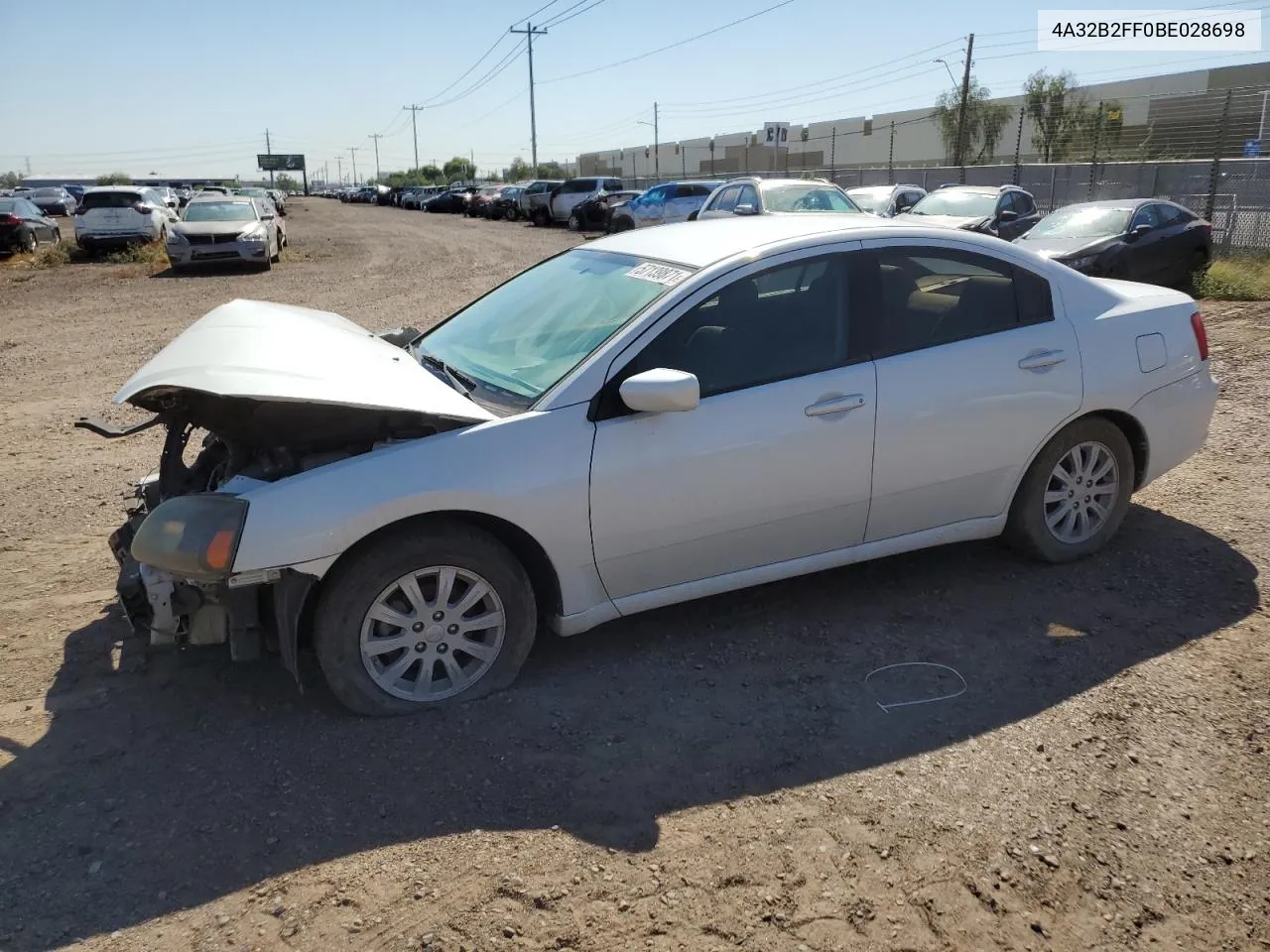 2011 Mitsubishi Galant Fe VIN: 4A32B2FF0BE028698 Lot: 81211433