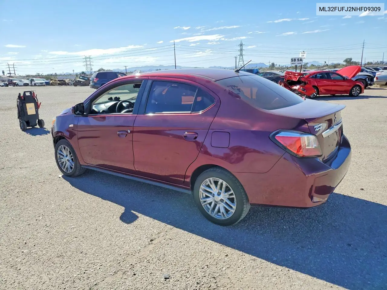 2022 Mitsubishi Mirage G4 Es VIN: ML32FUFJ2NHF09309 Lot: 76752185